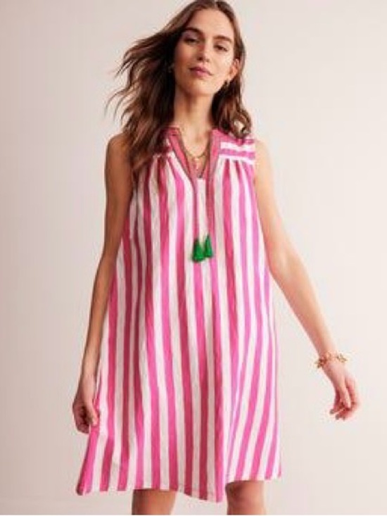 Boden Dresses & Skirts - Boden Nadine Notch Cotton Dress in Sangria Sunset Size 6 Reg